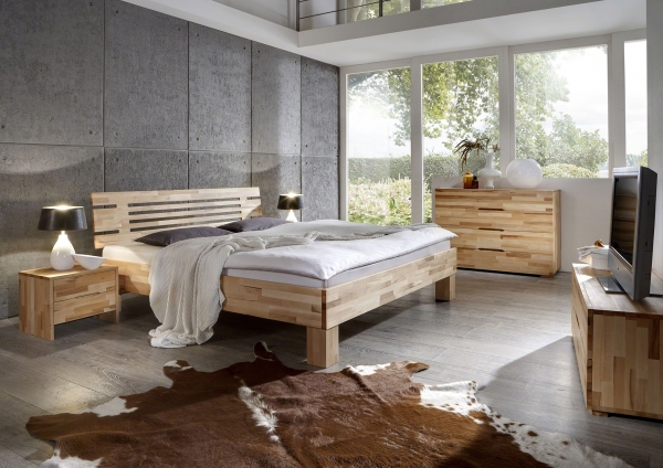Massivholzbett Kernbuche geölt 180 x 200 cm Doppelbett Schlafzimmer