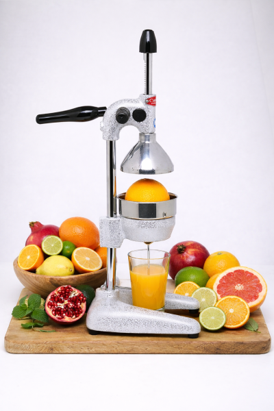 Professionelle Hand Saftpresse Zitruspresse Orangenpresse Granatapfelpresse Fruchtpresse Farbe Silber
