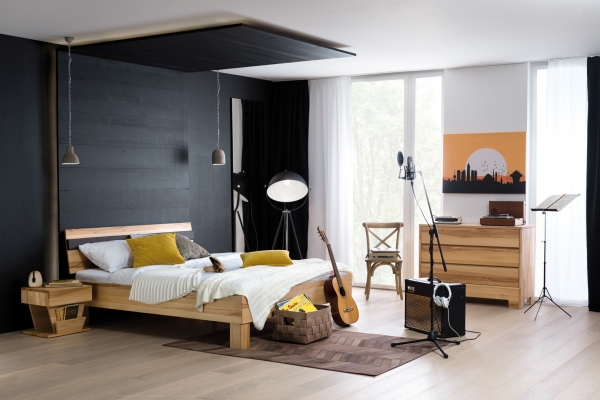 Massivholzbett Kernbuche geölt 180 x 200 cm Komfortbett Jugendbett