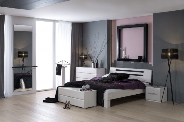 Massivholzbett Buche weiß lackiert 180 x 200 cm Doppelbett Schlafzimmer