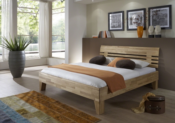 Massivholzbett Wildeiche honig geölt 180 x 200 cm Doppelbett Schlafzimmer