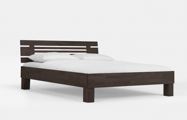 Massivholzbett Buche wenge lackiert 120 x 200 cm Einzelbett Komfortbett Jugendbett