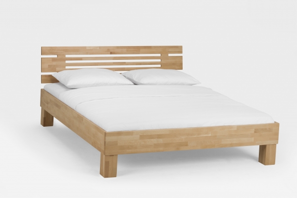 Massivholzbett Buche lackiert 140 x 200 cm Komfortbett Jugendbett