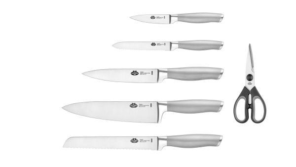 BALLARINI Tanaro Messerblockset 7-tlg, Natur Küchenmesser Kochmesser Messer