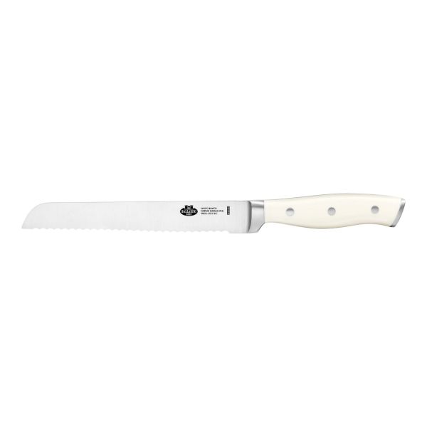 BALLARINI Savuto Brotmesser, 20 cm Wellenschliff Elfenbein-Weiß Robuste Klinge