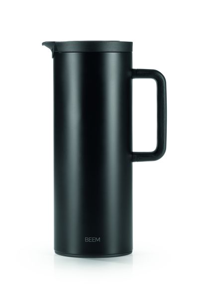 BEEM THERMAL JUG Isolierkanne 1 L - Schwarz matt doppelwandiges Glaseinsatz