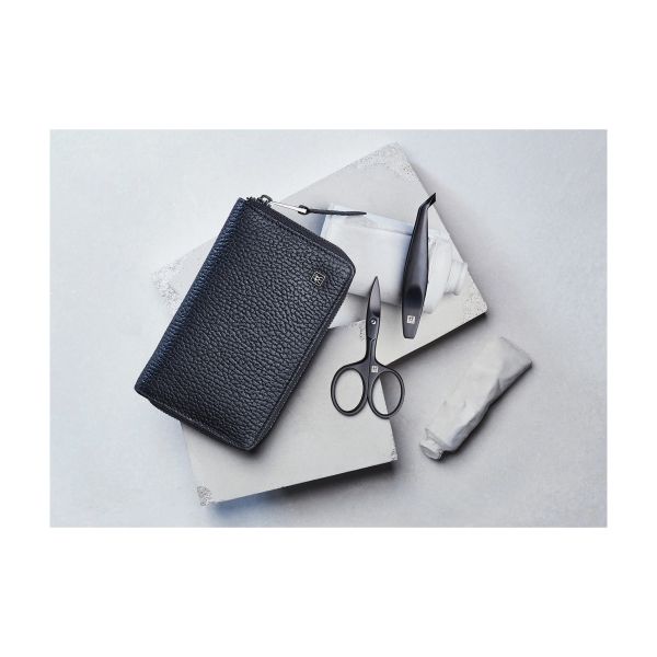 Zwilling Maniküre Pediküre Set 5tlg. mit Nagelschere, Leder, schwarz