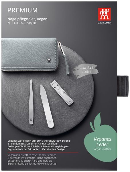 Zwilling Premium Maniküre Set 3 tlg. vegan, grau