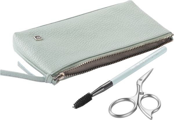ZWILLING Augenbrauen Set mit Bürste und Schere inkl. Leder Etui, mint