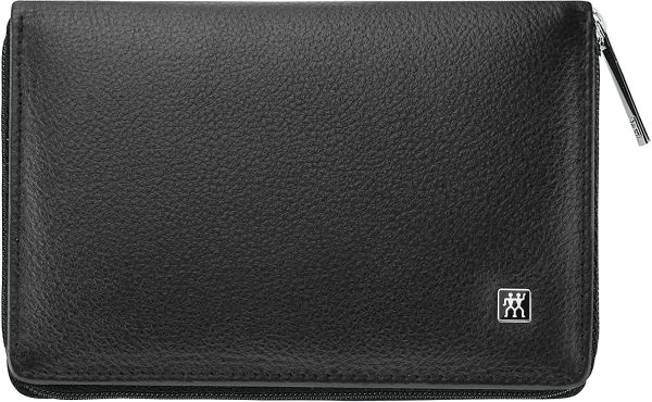 Zwilling Schwarzes Leder-Etui mit Reißverschluss 8-tlg. aus hochwertigem Leder