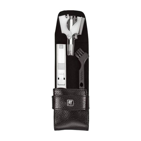 ZWILLING Maniküre Pediküre Set 2tlg. mit TWIN S Nagelknipser,Nasen- und Ohrenhaarschneider Leder, schwarz