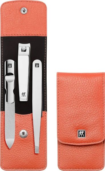 ZWILLING Hochwertige Maniküre Pediküre Set 3tlg. mit Nagelknipser,Coral, Promoset