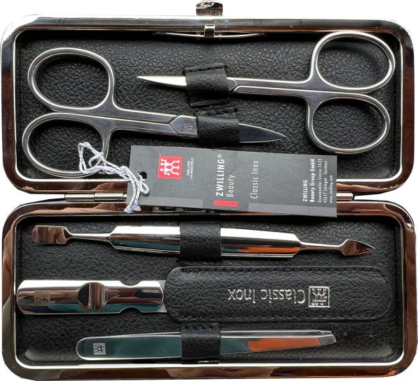 Zwilling Rahmen-Etui 5tlg. Classic Manicure Etui Maniküreset Nagelpflege Inox