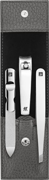 ZWILLING Maniküre und Pediküre 3-teilig Set Classic INOX Reise Etui Set Nagelpflege Leder 3-teilig