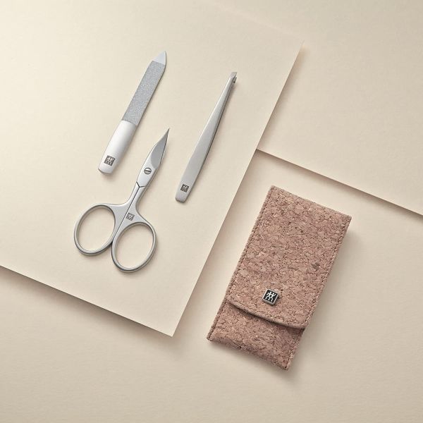 ZWILLING TWINOX Maniküre Premium Nagel-Set 3-teilig, Pediküre Pflege für Hände und Füße in Reisegröße, Kork Edition, Beige