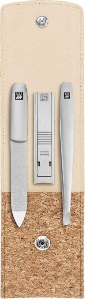 ZWILLING TWINOX Maniküre Pediküre Set 3-teilig in Reisegröße, Geschenkset, Kork Edition, Beige