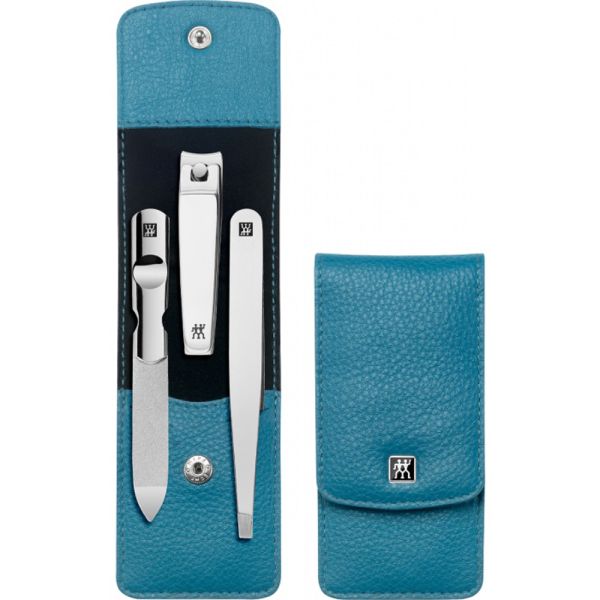 ZWILLING Hochwertige Maniküre Pediküre Set 3tlg. mit Nagelknipser, Petrol, Promoset