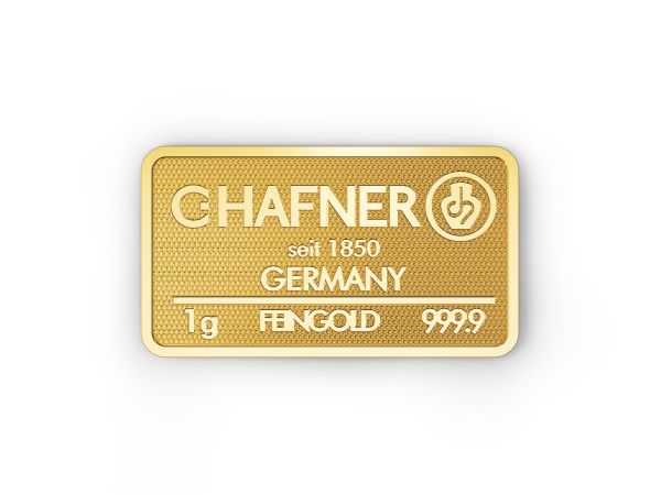C.Hafner Geprägte Feingoldbarren 1g