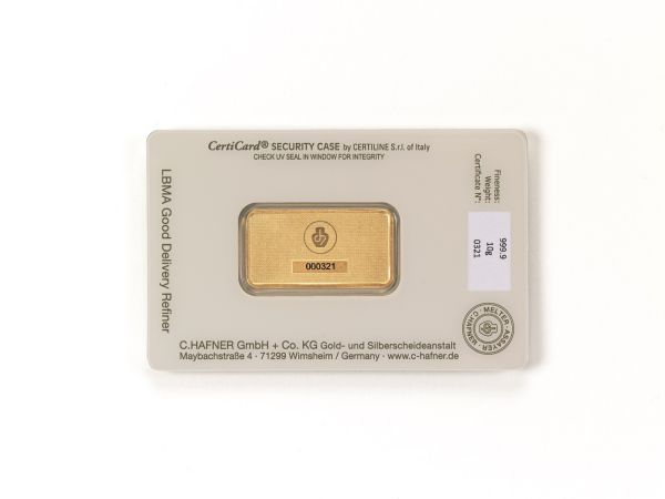 C.Hafner Geprägte Feingoldbarren 10g