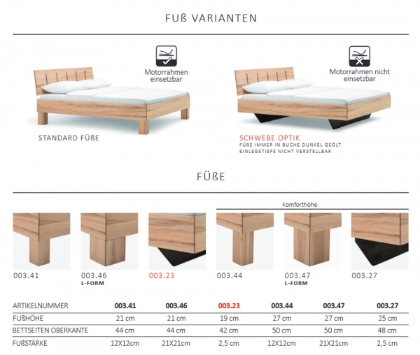 Massivholzbett Kernbuche geölt 140 x 200 cm Komfortbett Jugenbett