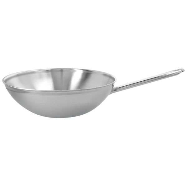 Demeyere Apollo 7 Wok flacher Boden, 30 cm rund 18/10 Edelstahl Silber