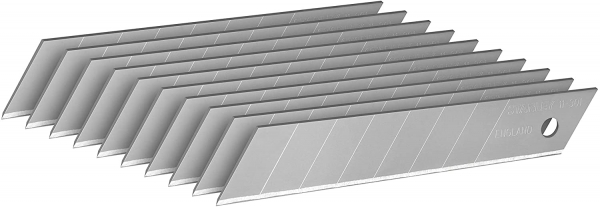 Stanley Abbrechklingen 10 Stück Pro Packung 18 mm, gerade Schneide, 0,55 mm Schneidstärke, 110 mm Klingenlänge, 10 Packung