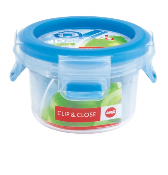 Emsa Clip & Close 3D Perf Clean Frischhaltedose Frischhaltebox  - rund 0,15L