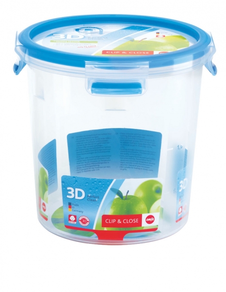 Emsa Clip & Close 3D Perf Clean Frischhaltedose Frischhaltebox  - rund 2,00L