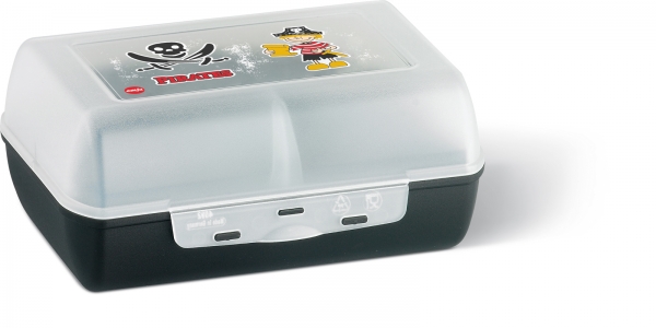Emsa VARIABOLO Brotbox Vesperbox Pausenbox Clipbox, 16x11x7 cm, PIRATE Trennwand