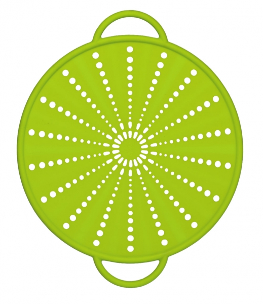 Emsa SMART KITCHEN Silikon Spritzschutz 26 cm, grün 6 in 1 Multitalent für die Küche: Spritzschutz