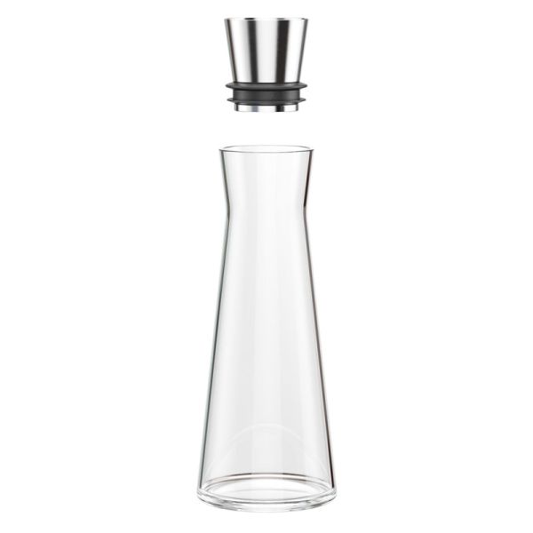 EMSA FLOW SLIM Carafe, Kühlkaraffe Karaffe Wasserkaraffe, Glas/Edelstahl, 1,0L