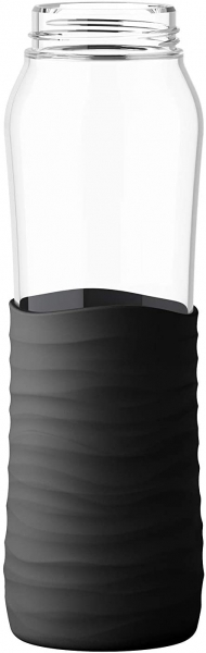 Emsa Drink2Go Glas Trinkflasche Fassungsvermögen: 0,7 Liter Schraubverschluss Schwarz