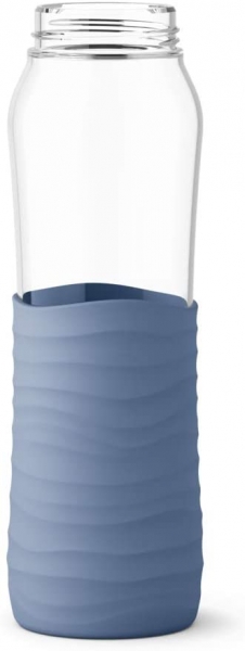 Emsa Drink2Go Glas Trinkflasche Fassungsvermögen: 0,7 Liter Schraubverschluss Aqua-Blau