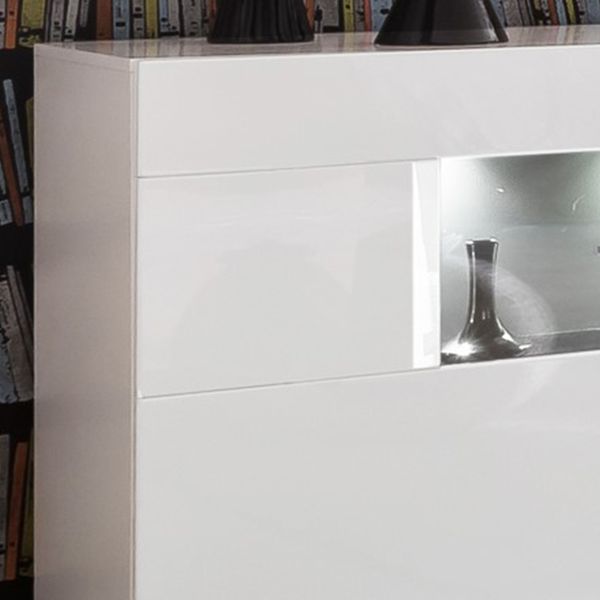 SENSIS 084-02 Sideboard/ Front: MDF Hochglanz / Farbe: Weiß - Ohne LED Beleuchtung - Ohne Dekoration - B/H/T(cm) 160 x 85 x 43