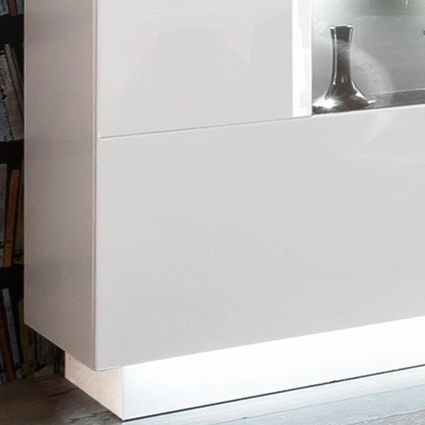 SENSIS 084-02 Sideboard/ Front: MDF Hochglanz / Farbe: Weiß - Ohne LED Beleuchtung - Ohne Dekoration - B/H/T(cm) 160 x 85 x 43