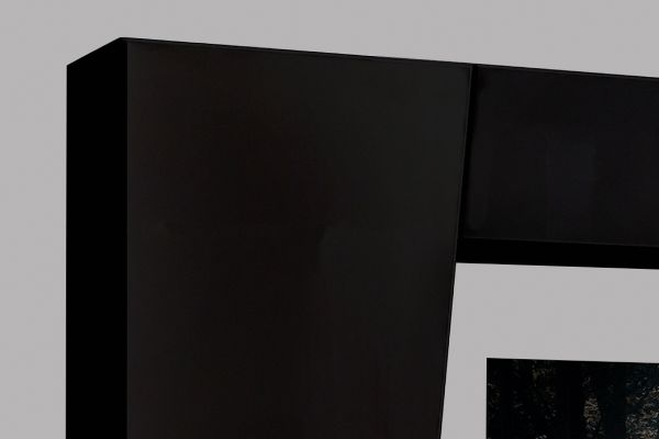 EMIRA VA Wohnkombination 4-teilig/Front:Schwarz MDF Hochglanz Tiefgezogen/Korpus:Schwarz/Ohne LED Beleuchtung