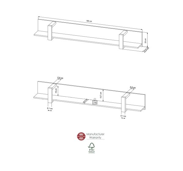 NORDI 071 Wandboard Front/Korpus:Schwarz