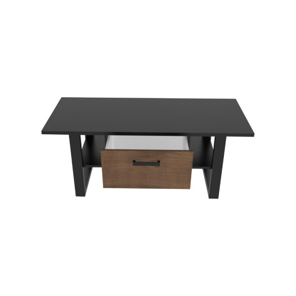 NORDI 900 Couchtisch/Top:Schwarz/Korpus:Okapi Nuss