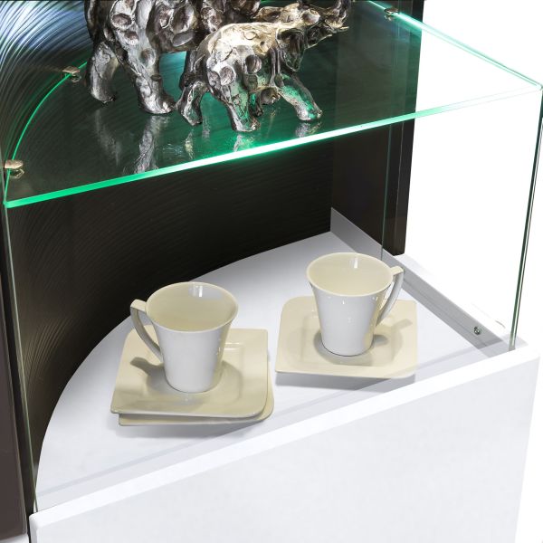 TRENDY VA-01 Wohnkombination 4-teilig/Front:Weiß-Anthrazit MDF Hochglanz Tiefgezogen/Korpus:Weiß-Anthrazit/Ohne LED Beleuchtung