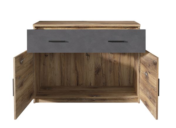 VENUSIA VB18X Schlafzimmer Set 6 teilig inklusive LED Beleuchtung/Front:Flagstaff Eiche/Matera/Korpus:Dekor Flagstaff Eiche