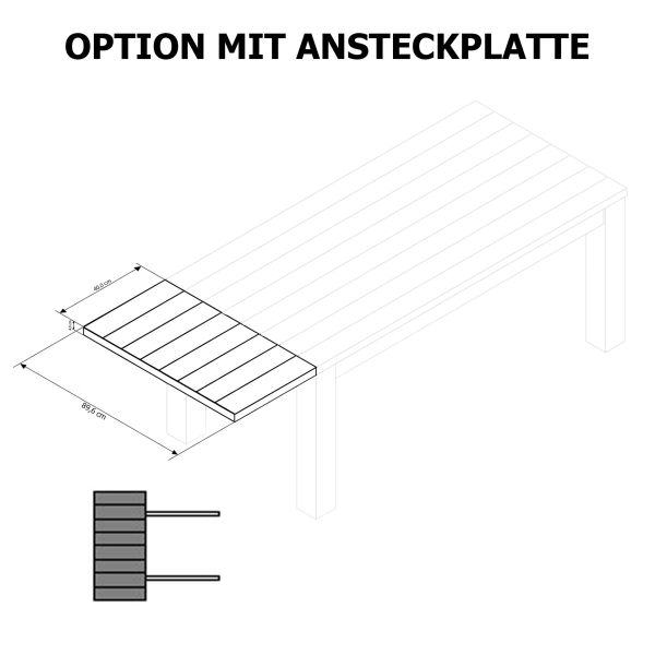 Miami Esstisch 920-01/Front/Korpus: Kiefer massiv weiss Absetzung grau gebürstet