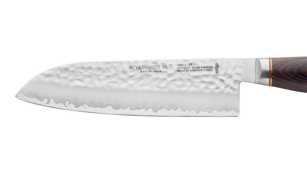 MIYABI 6000 MCT Santokumesser, 18 cm Braun Pakka Holz Braun