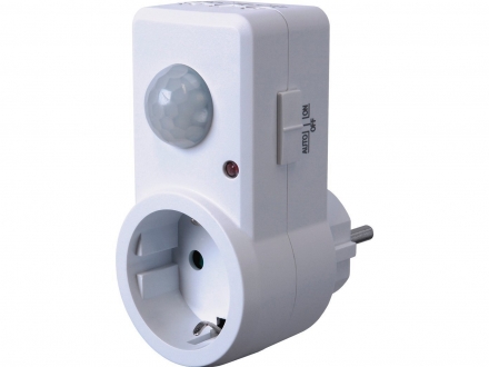 Plug-In ES360P Stecker / Zwischenschalter mit Infrarotsensor, 120°, max. 1200W