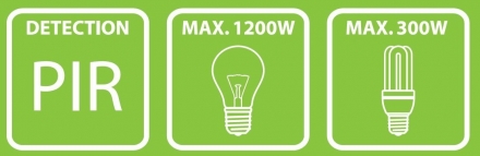 Plug-In ES360P Stecker / Zwischenschalter mit Infrarotsensor, 120°, max. 1200W