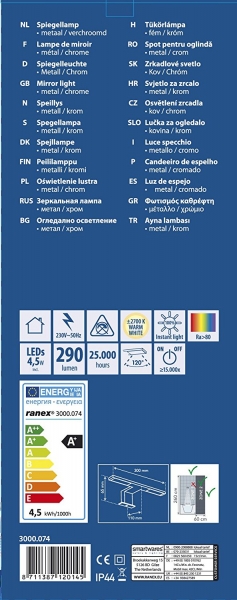 LED Wandleuchte Badleuchte für das Badezimmer Badleuchte Energieklasse A+