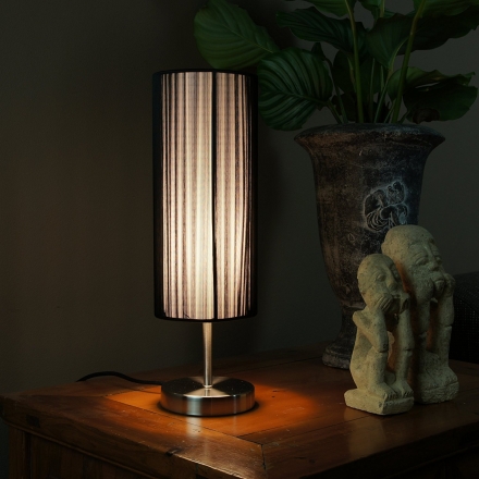 Nachttischlampe UDO schwarz Tisch-Lampe Wohnzimmer Design Deko Beleuchtung 43cm