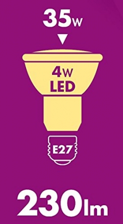 2 er Set XQ-lite LED-Reflektor E27, 4 W ersetzt 35 W, 200 lm, Abstrahlwinkel 38 Grad, warm weiß XQ1396 [Energieklasse A+]