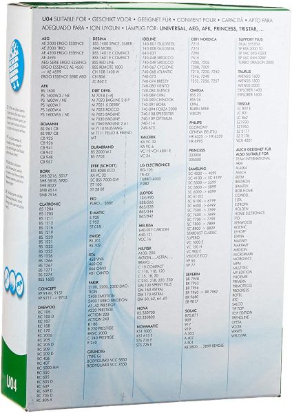 5er-Set Stausaugerbeutel EasyClean EC-.U04, Universal, AEG, AFK, Princess, Tristar, 5 Mikrofaser und 1 Motorfilter