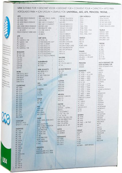 5er-Set Stausaugerbeutel EasyClean EC-.U04, Universal, AEG, AFK, Princess, Tristar, 5 Mikrofaser  und 1 Motorfilter