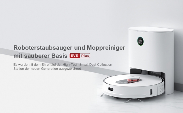 ROIDMI EVE Plus Saugroboter Vacuum Wischroboter mit3L Staubbeutel APP Control EU